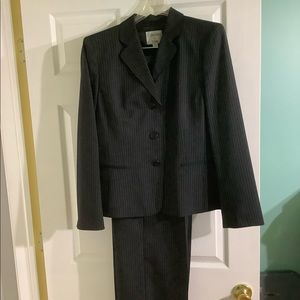 Black pinstripe suit